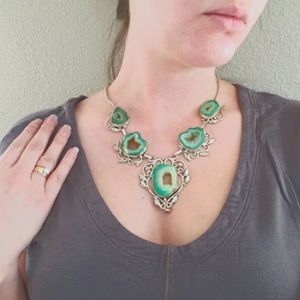 Silver Geode Necklace 925